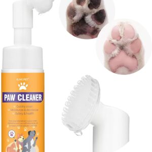 Paw Cleaner for Dogs and Cats,Magic Foam - Clean Paws Rinse Free Foaming Cleanser-Dry Shampoo, Foot Cleaner Brush - with Rose Extract, Odor Control Wash - Good for Puppy