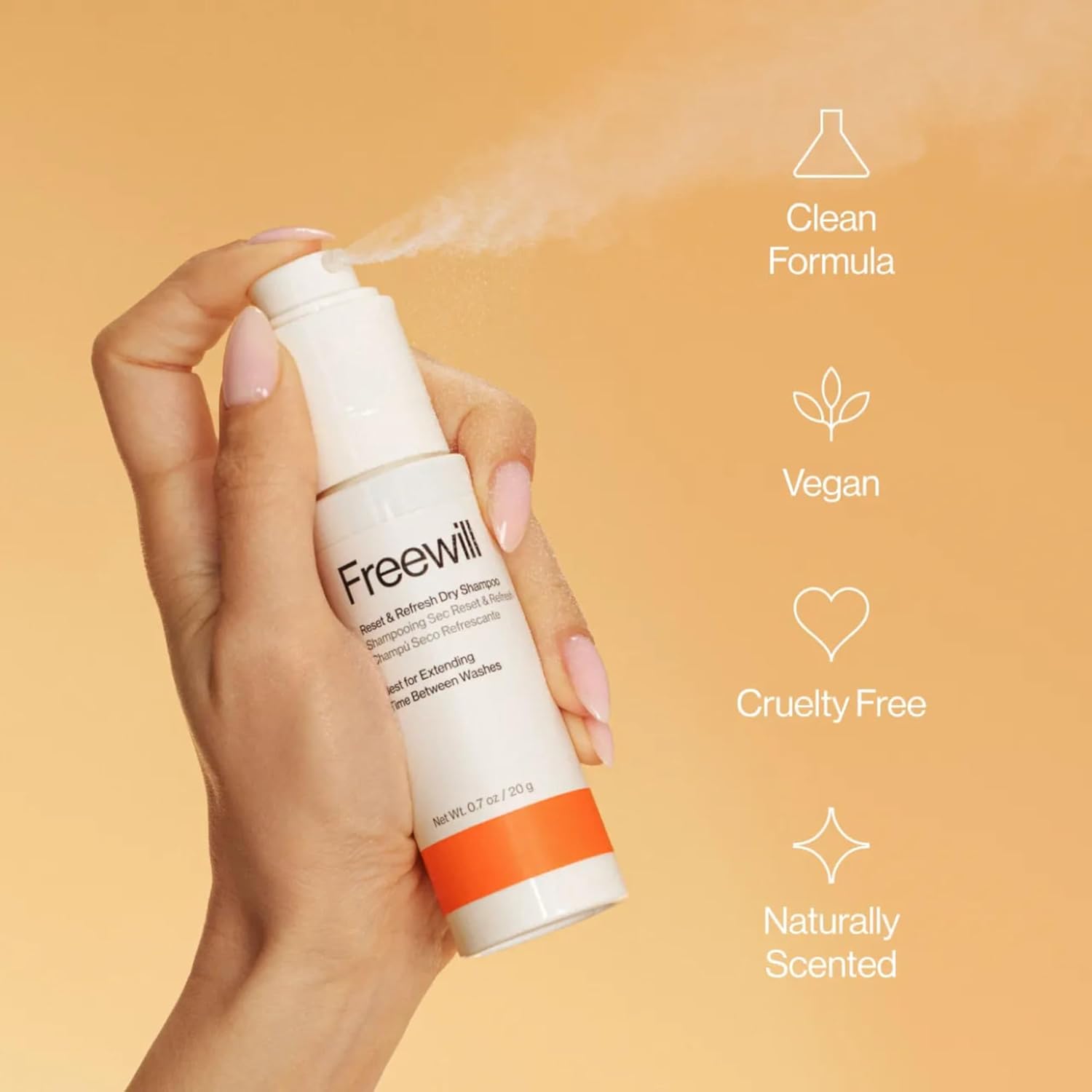 Freewill Reset and Refresh Dry Shampoo, Plant-Based Shampoo for Oily Hair Between Washes, Zero Residue, Lightweight and Non-Aerosol Dry Shampoo for Healthy Scalp, 0.7 oz - Image 7