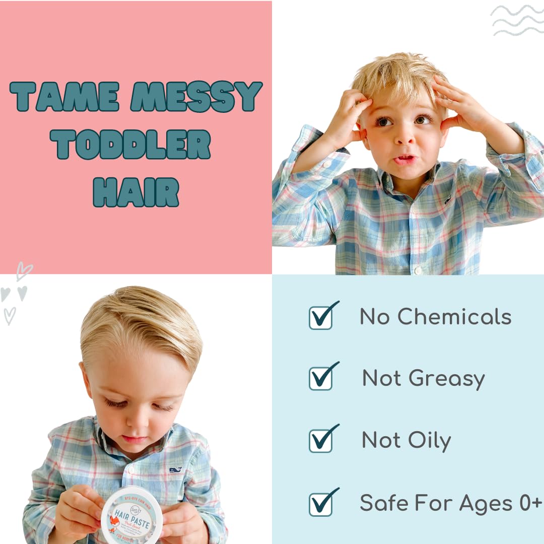 LANE & CO. Hair Paste - Plant-Based Styling Paste for Babies, Toddlers, Kids - Natural & Organic Formula, Safe & Non-Sticky, Tame Bed Head & Flyaway Hair, 2oz - Image 3