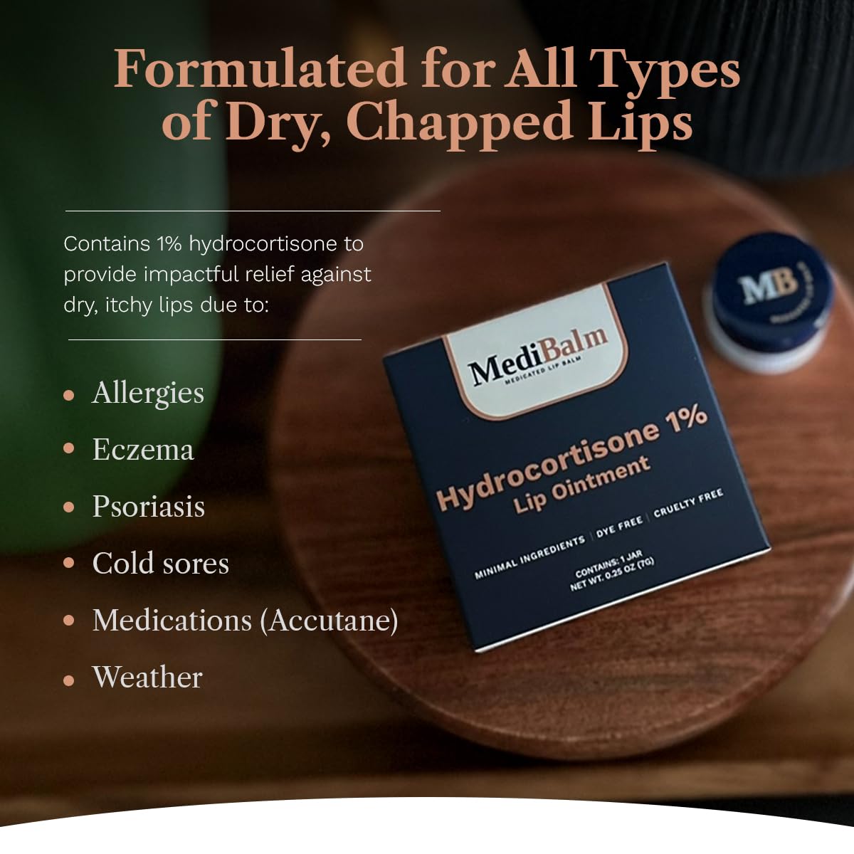 1% Hydrocortisone Lip Balm – Petrolatum-Free Relief for Chapped, Dry, or Irritated Lips due to Accutane, Isotretinoin associated Cheilitis, Weather Damage, and more - Unflavored - Image 4