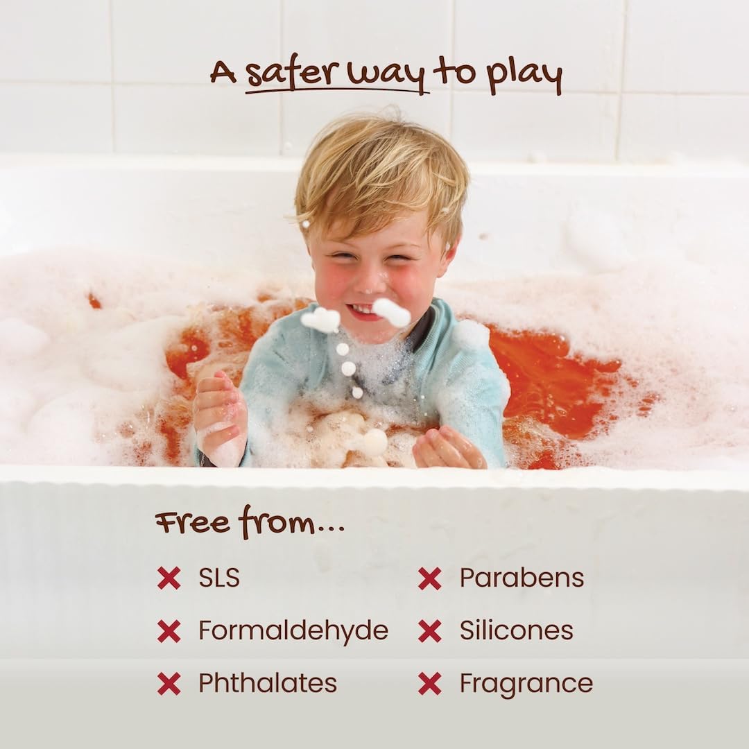 Honeysticks Kids Non-Toxic Plant-Based Bubble Bath 3 Pack Blue Red Yellow Ages 1-8 - Image 7