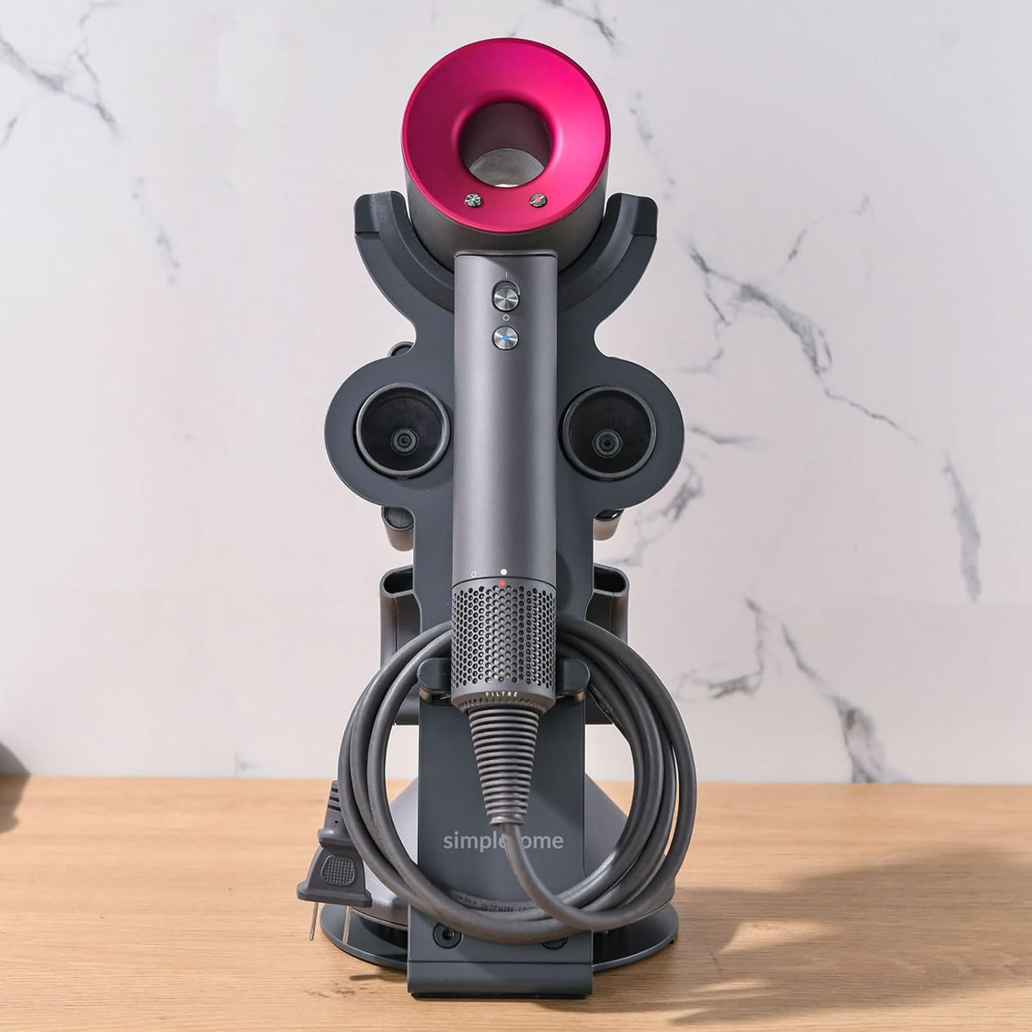 Simpletome Dyson Supersonic Hair Dryer Stand with Cable Organizer, Heavy Duty Steel, Grey - Image 8