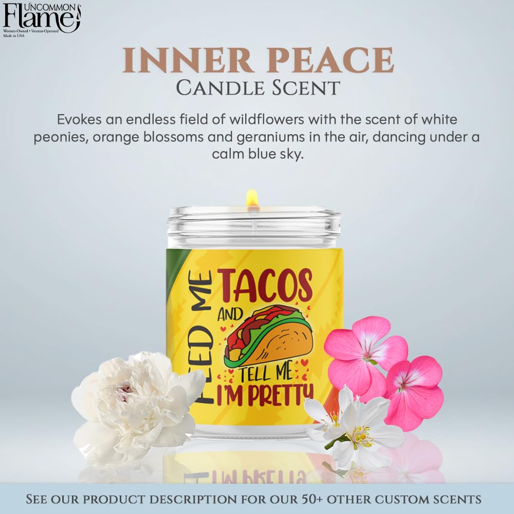 Handmade 100% Soy Wax Candle, Floral Scent, 16 oz, 120 Hour Burn, Cotton Wick, Taco Lover Gift - Image 4