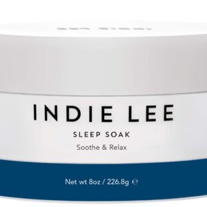 Indie Lee Sleep Soak - Exfoliating Dead Sea + Himalayan Salt Bath Scrub with Essential Oils, Chamomile + Lavender for Calm, Soothed Skin - For All Skin Types (8oz / 226.8g)