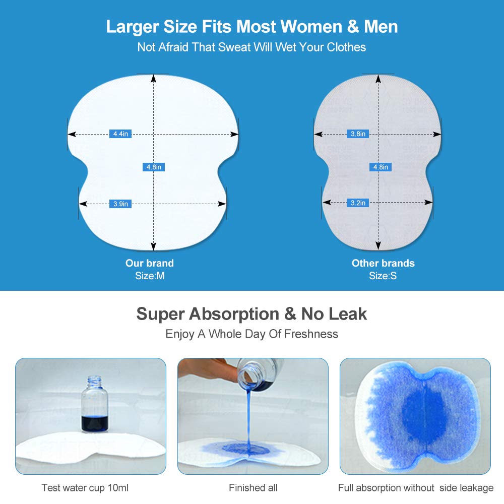 Underarm Sweat Pads, Armpit Sweat Pads for Women and Men 【100 Packs】,Premium Sweat Shield Fight Hyperhidrosis,Disposable Underarm Pads for Sweating Women,Comfortable Unflavored, Non Visible - Image 2