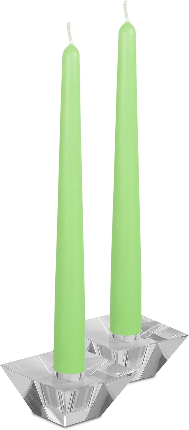 Hyoola 12 Pack Celery Green Dripless Unscented Taper Candles 10 Hour Burn Time - Image 8