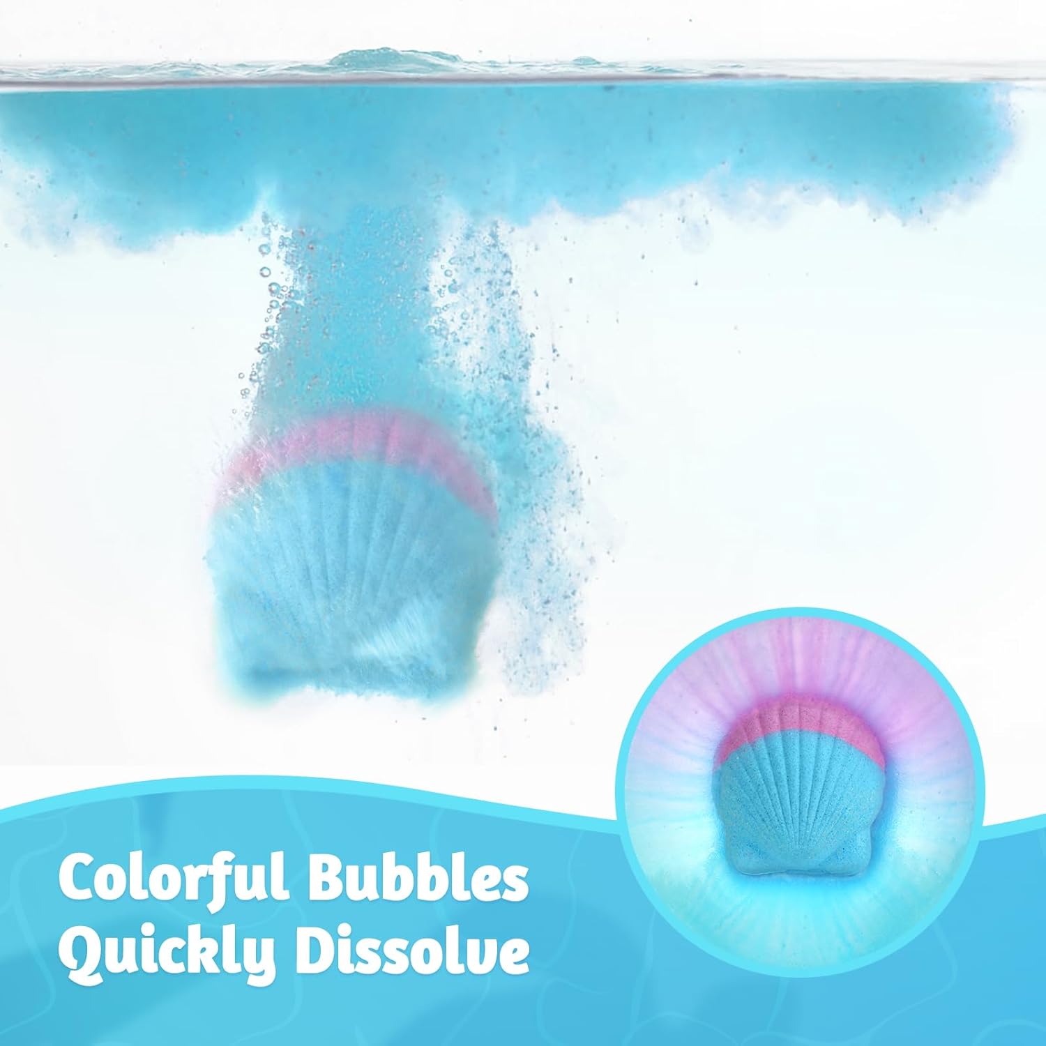 Bath Bombs for Kids with Surprise Inside, 6 PCS Natural Organic Bath Bombs for Girls & Toddlers Aged 3-12, Kids Bath Bombs Gift Set with Mermaid Bracelets Hair Clip Jewelry for Birthday Christmas - Image 4