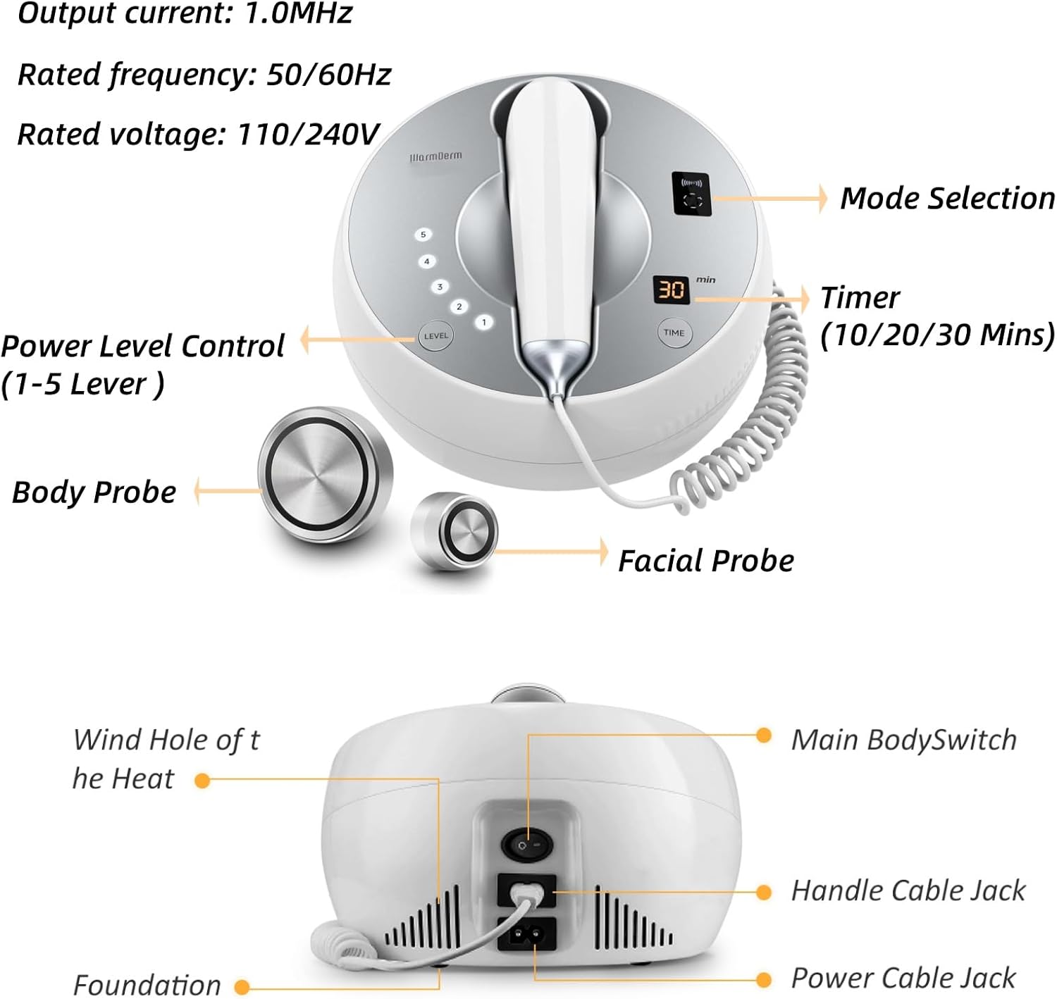 Double Effect 5-in-1Skin Firming Facial Device, Professional Home Beauty Device for Face and Body, 2025 New Upgrade 5 Energy Levels - Salon Results - Image 9
