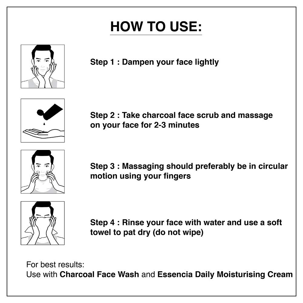 The Man Company Natural Charcoal Face Scrub with Lemongrass and Eucalyptus - 3.5 Oz. | Skin Exfoliating & Detox, Anti Acne, Blackhead removing Face Scrub - Image 8