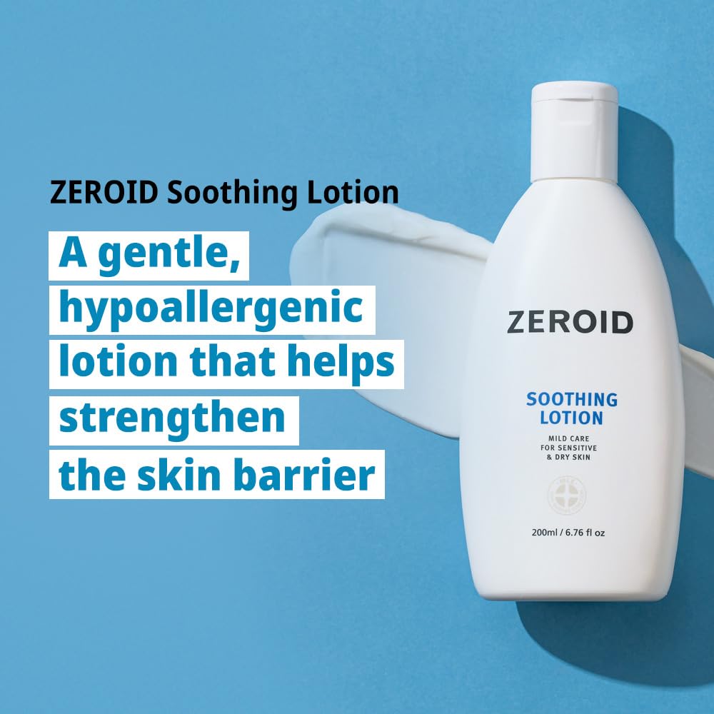 ZEROID Soothing Lotion for Sensitive Skin 6.76 fl oz Face and Body Moisturizer - Image 2