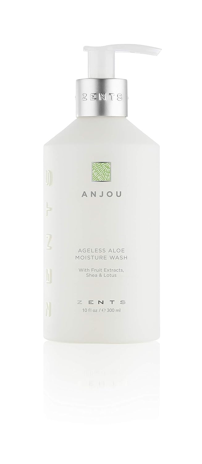 Zents Hand & Body Wash (Anjou Fragrance) | Hydrating Anti-Aging Cleanser with Organic Shea Butter & Aloe for Dry Skin | Gentle & Nourishing | 10 fl oz