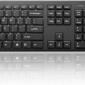 Lenovo 100 Wireless Keyboard and Mouse Combo – Cordless Set with Spill Resistant Quiet Keys – 3-Zone Keyboard - Ambidextrous Mouse – Compact Design – Wireless USB -Black