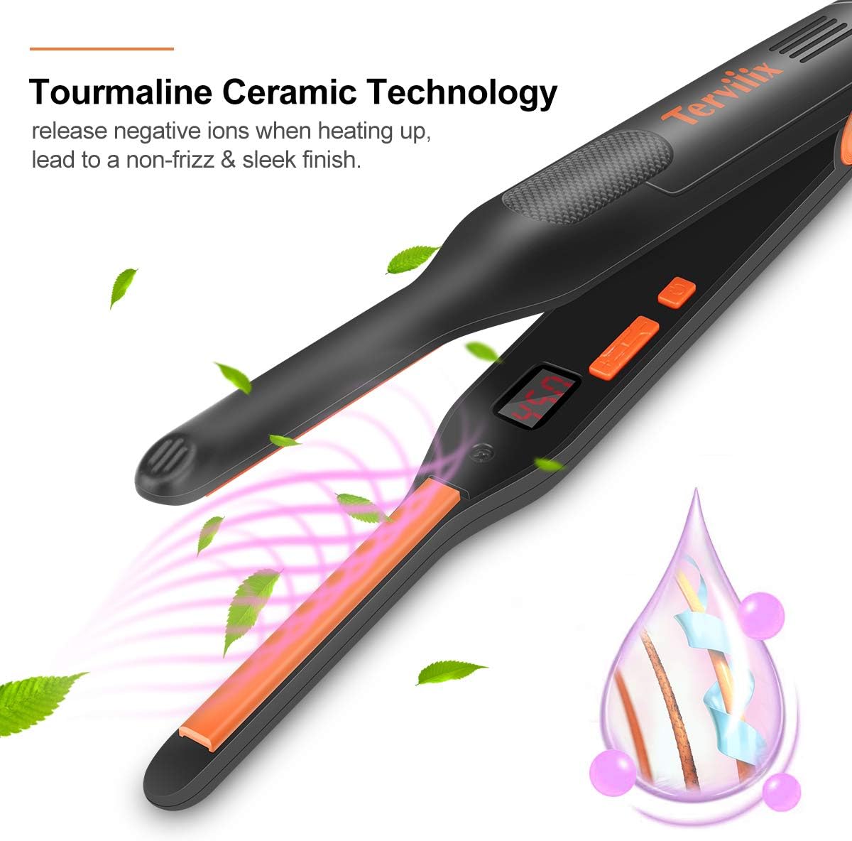 Terviiix 0.5 Inch Mini Flat Iron for Short Hair, Adjustable Temperature, Auto Shut Off - Image 4