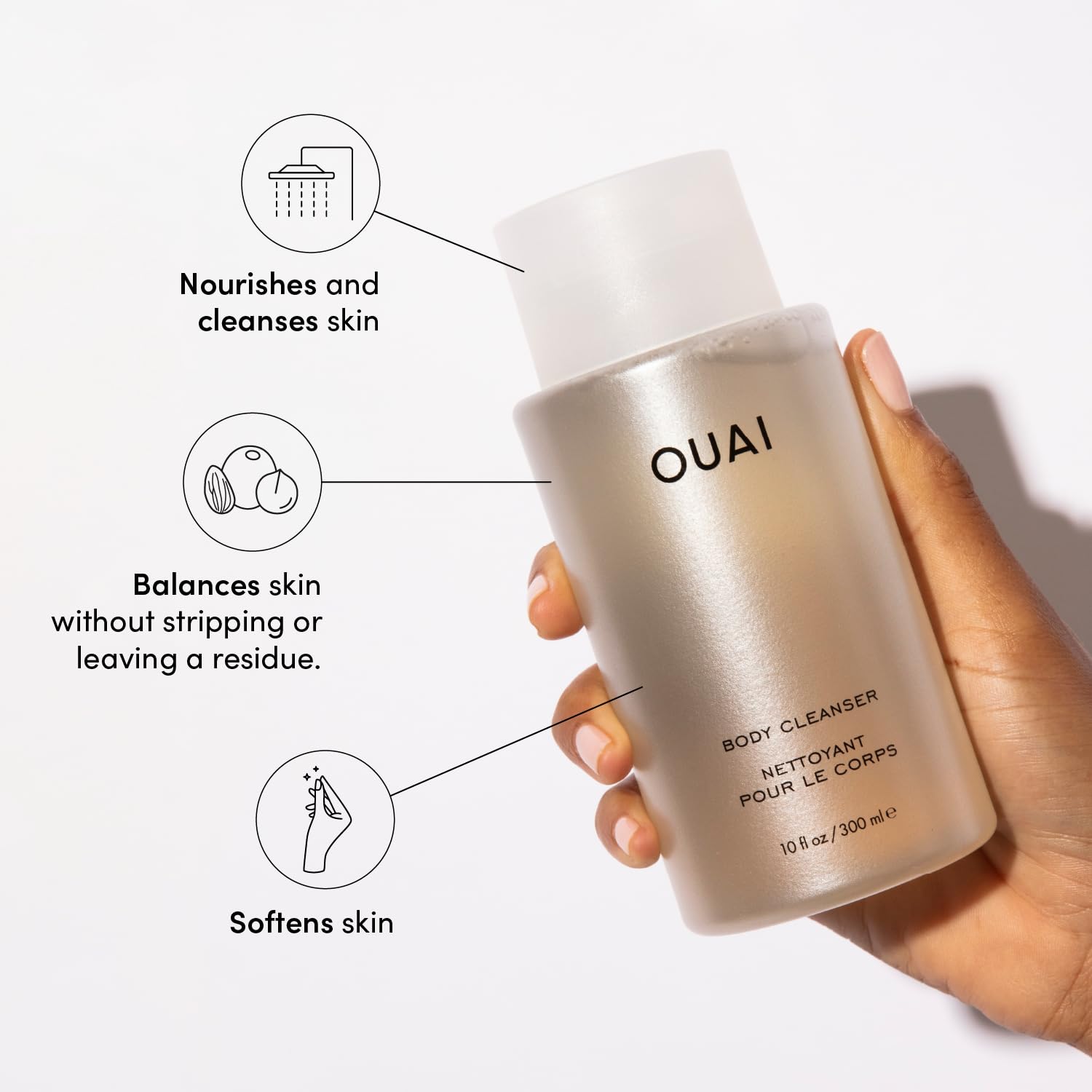 OUAI Body Cleanser Refill, Dean Street - Foaming Body Wash with Jojoba Oil and Rosehip Oil to Hydrate, Nurture, Balance, Soften Skin - Paraben, Phthalate and Sulfate Free Skin Care Products (32 Fl Oz) - Image 2