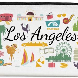Los Angeles Gifts Makeup Bag, Los Angeles Souvenir Los Angeles Lovers Gift Funny Los Angeles Travel Vacation Cosmetic Bag for Women Bestie Trip Birthday Christmas Bachelorette Party Friendship Gifts