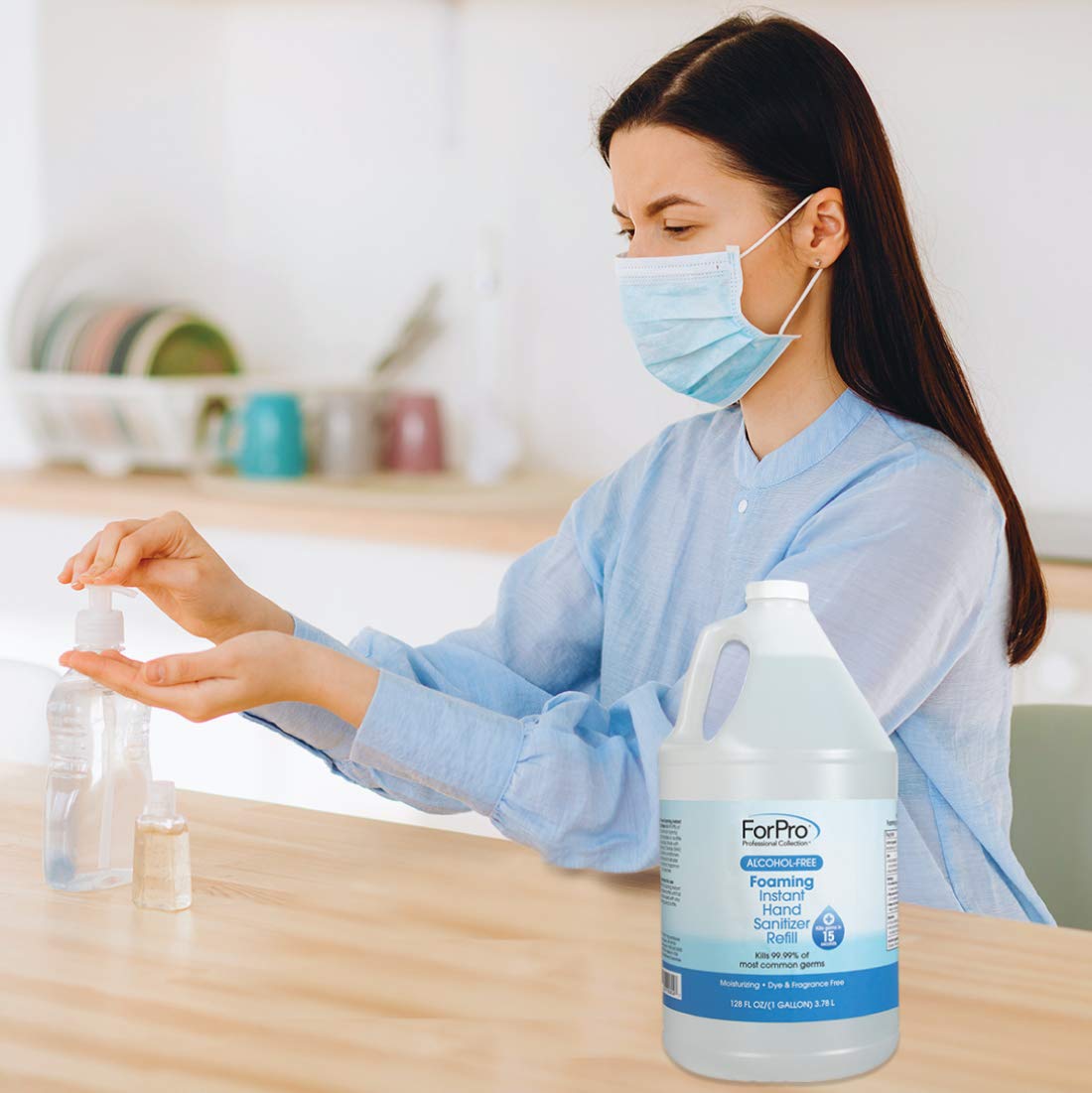 ForPro Professional Collection Alcohol-Free Foaming Instant Hand Sanitizer, Moisturizing, Dye and Fragrance Free Sanitizer, 1 Gallon Refill - Image 7