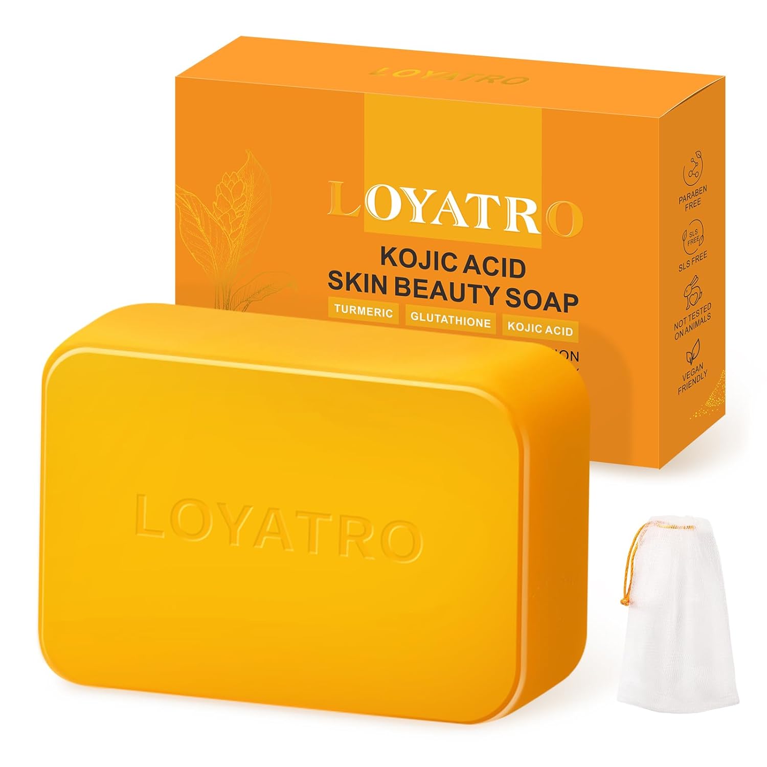 Kojic Acid Turmeric Soap Bar Dark Spots for Face & Body, Deep Cleansing, Gentle Soap Sensitive Skin Formula, All Skin Types