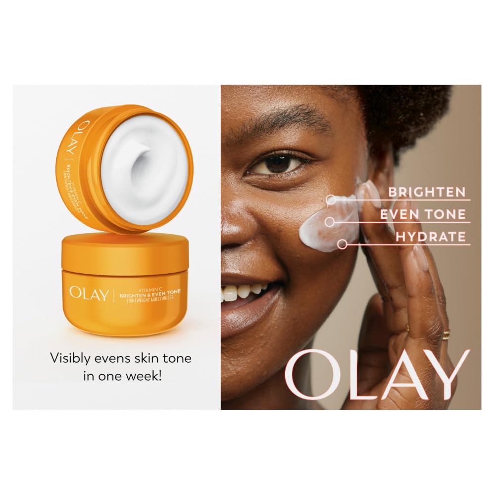 Olay Bright & Even Vitamin C Face Moisturizer with Lactic Acid, 2 oz Eco-Friendly Jar - Image 11
