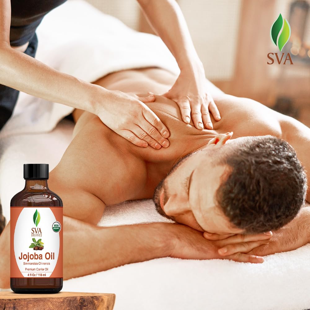 SVA Jojoba Seed Oil Organic - 4 Fl Oz – 100% Natural Cold Pressed Organic Jojoba Oil - for Face, Skin Care, Hair Care, Scalp Massage & Body Massage – Carrier Oil with Dropper - Image 8