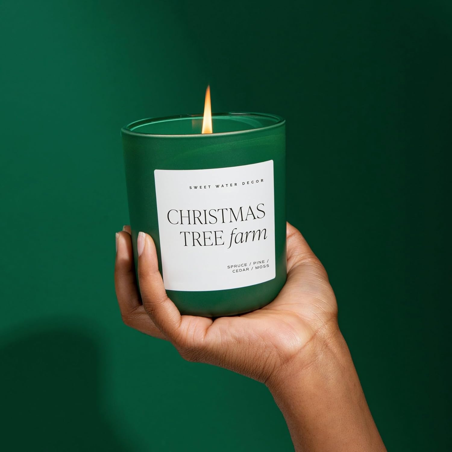 Sweet Water Decor 15oz Christmas Tree Farm Candle - Spruce, Cypress, Cedarwood, Pine Scent 70+ Hour Burn Time - Image 5