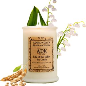 ADK Lily of The Valley Scented Candle, 4.5 Oz Natural Wax for Relaxation and Home Décor, Aromatherapy Candle Gift for Kitchen and Living Spaces Giving