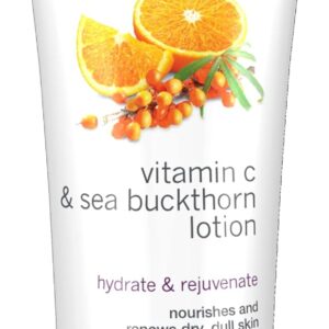 NOW Foods Solutions, Vitamin C and Sea Buckthorn Lotion, Hydrates, Repairs and Nourishes Dry Dull Skin, 8-Ounce