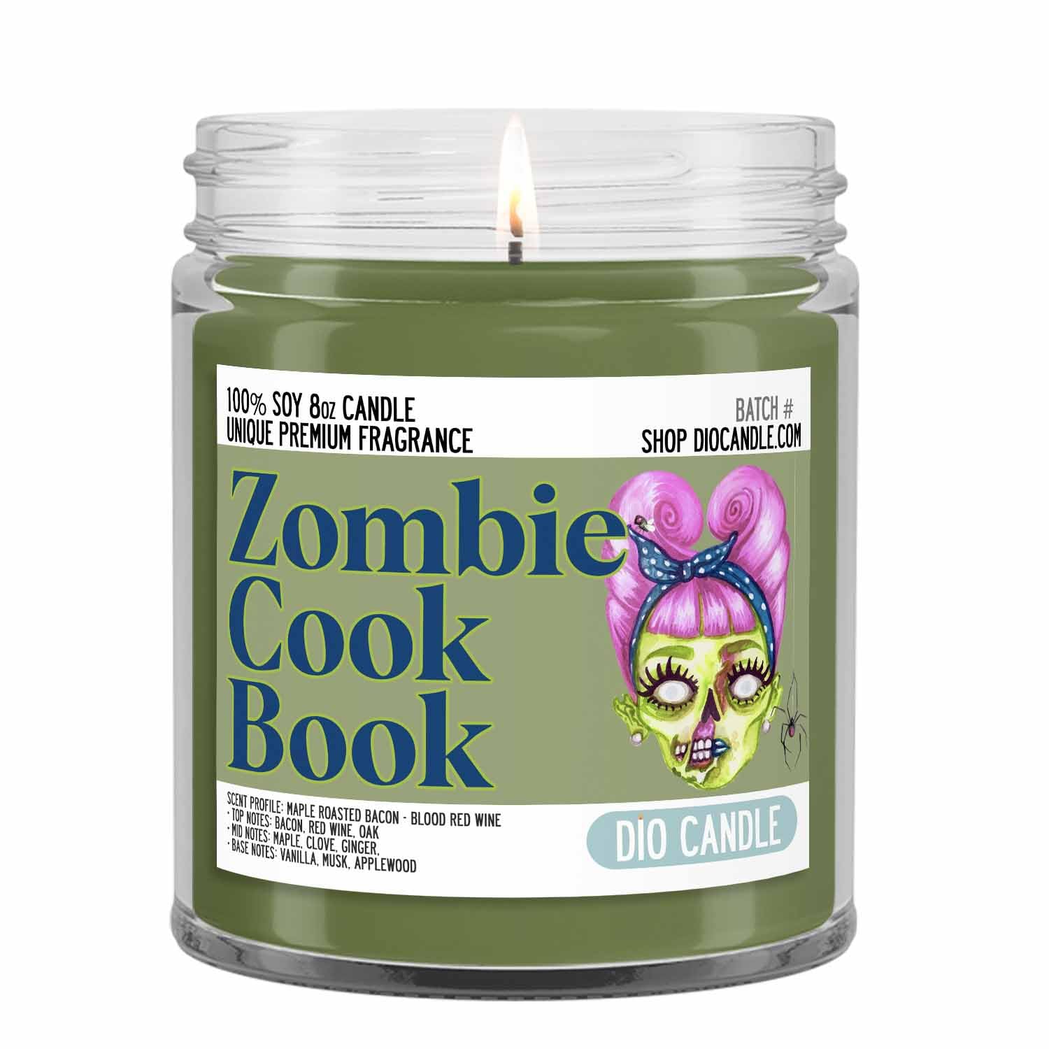 Zombie Scented Candle - Smells Like Maple Roasted Bacon - Blood Red Wine - 100% Naturally Vegan Soy and Premium Fragrance | Great Gift | Handmade in Denver, Colorado (8oz Glass Jar)