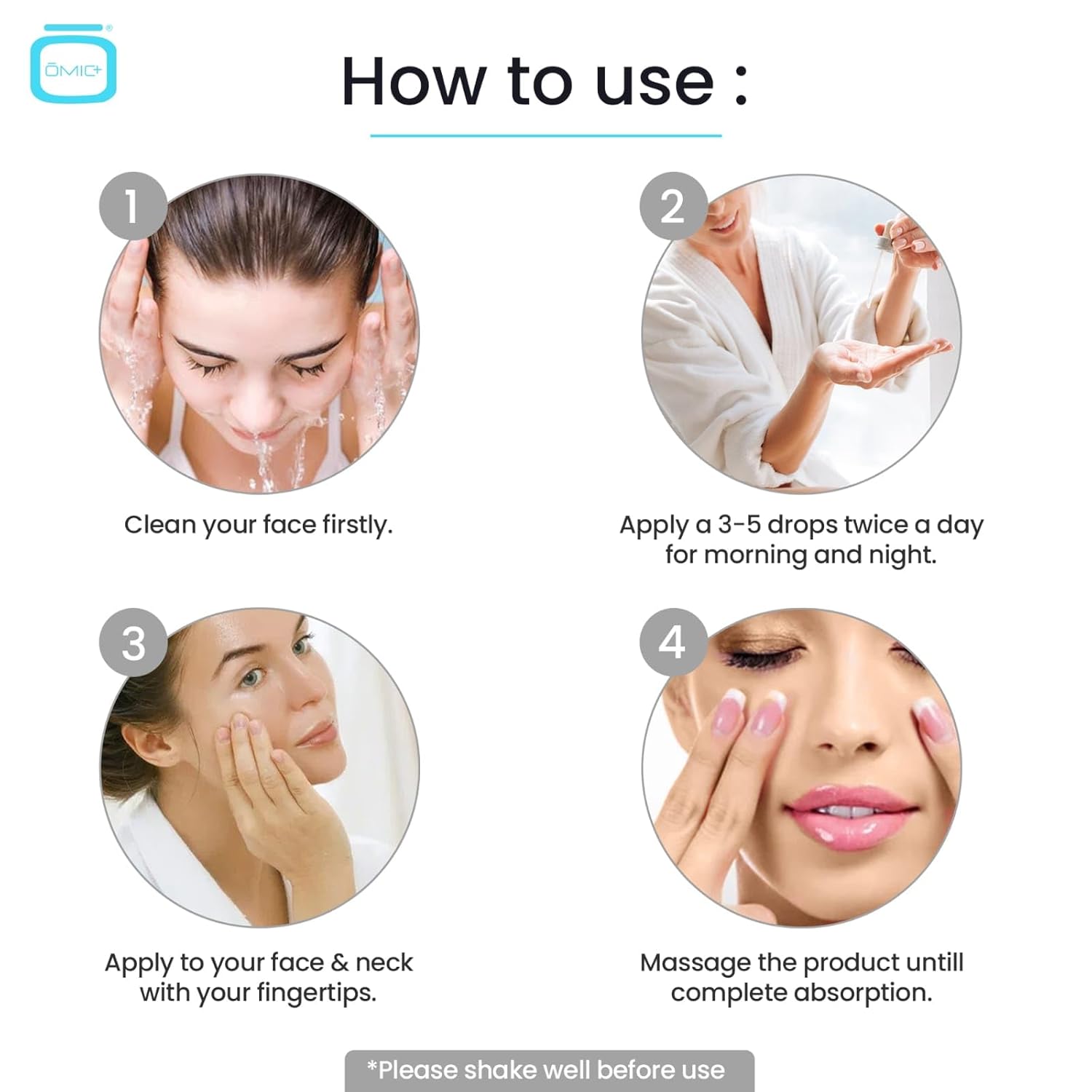 OMIC 10% Tranexamic Acid Brightening Face Serum 1 fl oz Natural Formula for Brown Spots - Image 3
