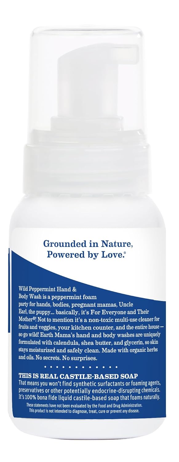 Earth Mama Wild Peppermint Foaming Castile Hand and Body Wash 5.3 fl oz - Image 10