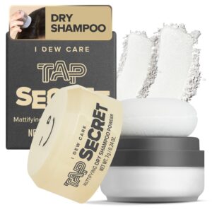 I DEW CARE Biotin Dry Shampoo - Tap Secret Original | Strengthening & Volumizing, Powder Type, Refillable, Travel size, Non-aerosol, Brunette, Korean Ginseng, Dry Shampoo for Women, 0.24 Oz