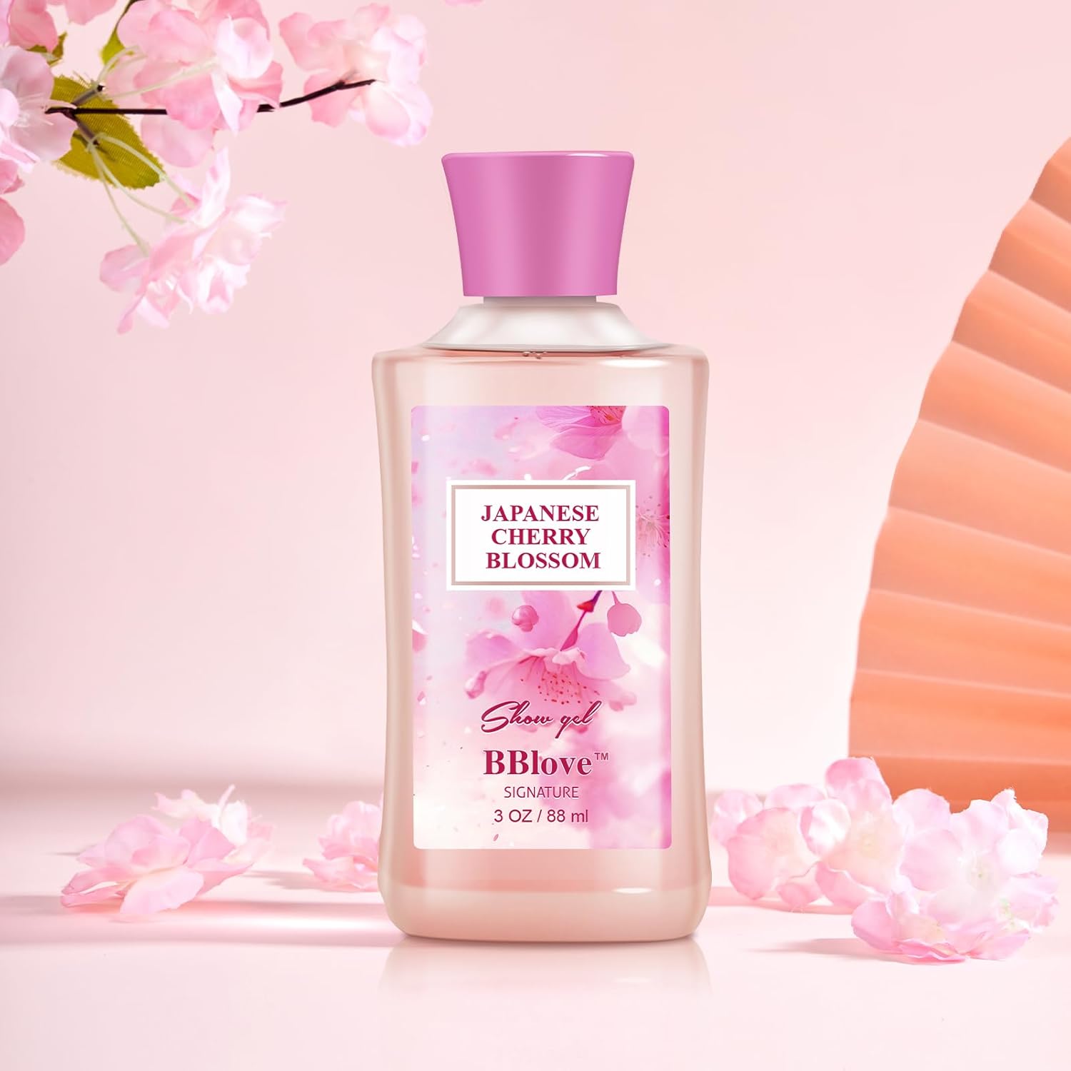 Japanese Cherry Blossom 4 Piece Bath and Body Gift Set for Women Girls Shower Gel Lotion Mist Scrub - Image 4
