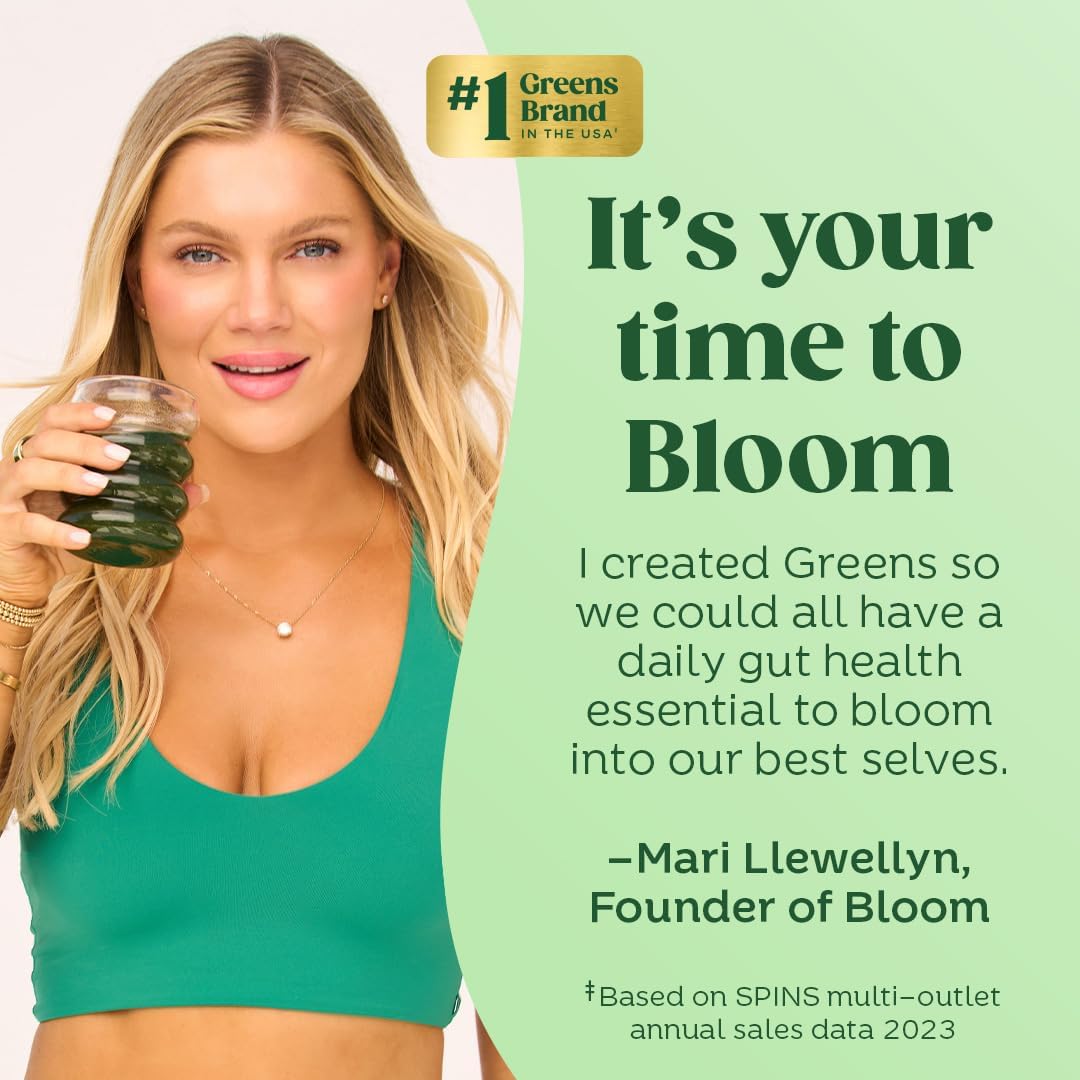 Bloom Nutrition Superfood Greens Powder, Digestive Enzymes with Probiotics and Prebiotics, Gut Health, Bloating Relief for Women, Chlorella, Green Juice Mix with Beet Root Powder, 30 SVG, Mango - Image 5