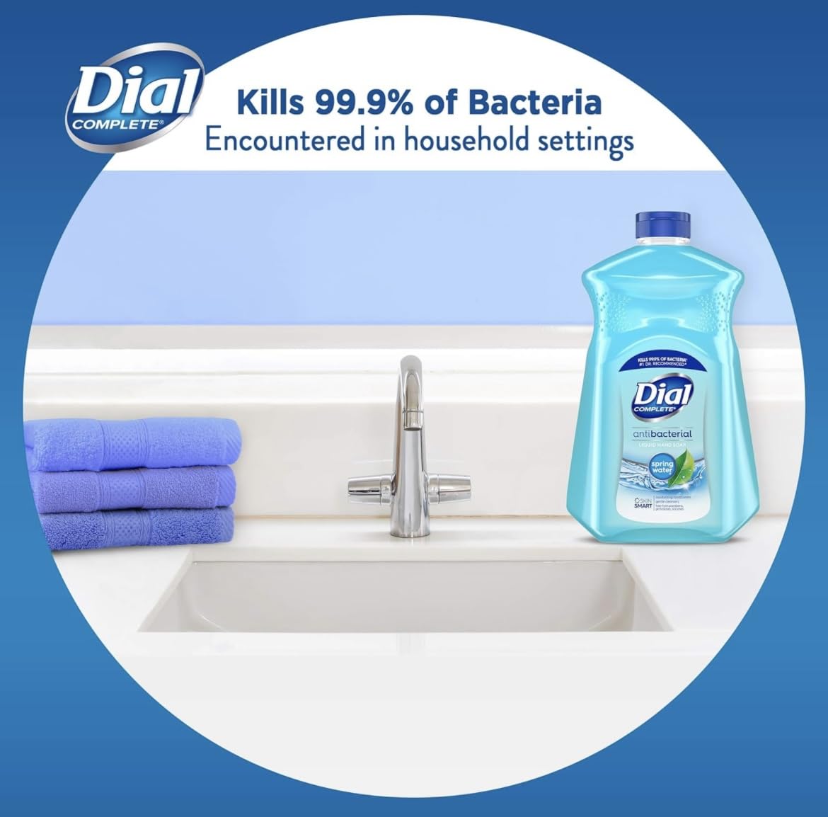Dial Antibacterial Liquid Hand Soap Refill, Spring Water, 52 fl oz (Pack of 3) - Image 2