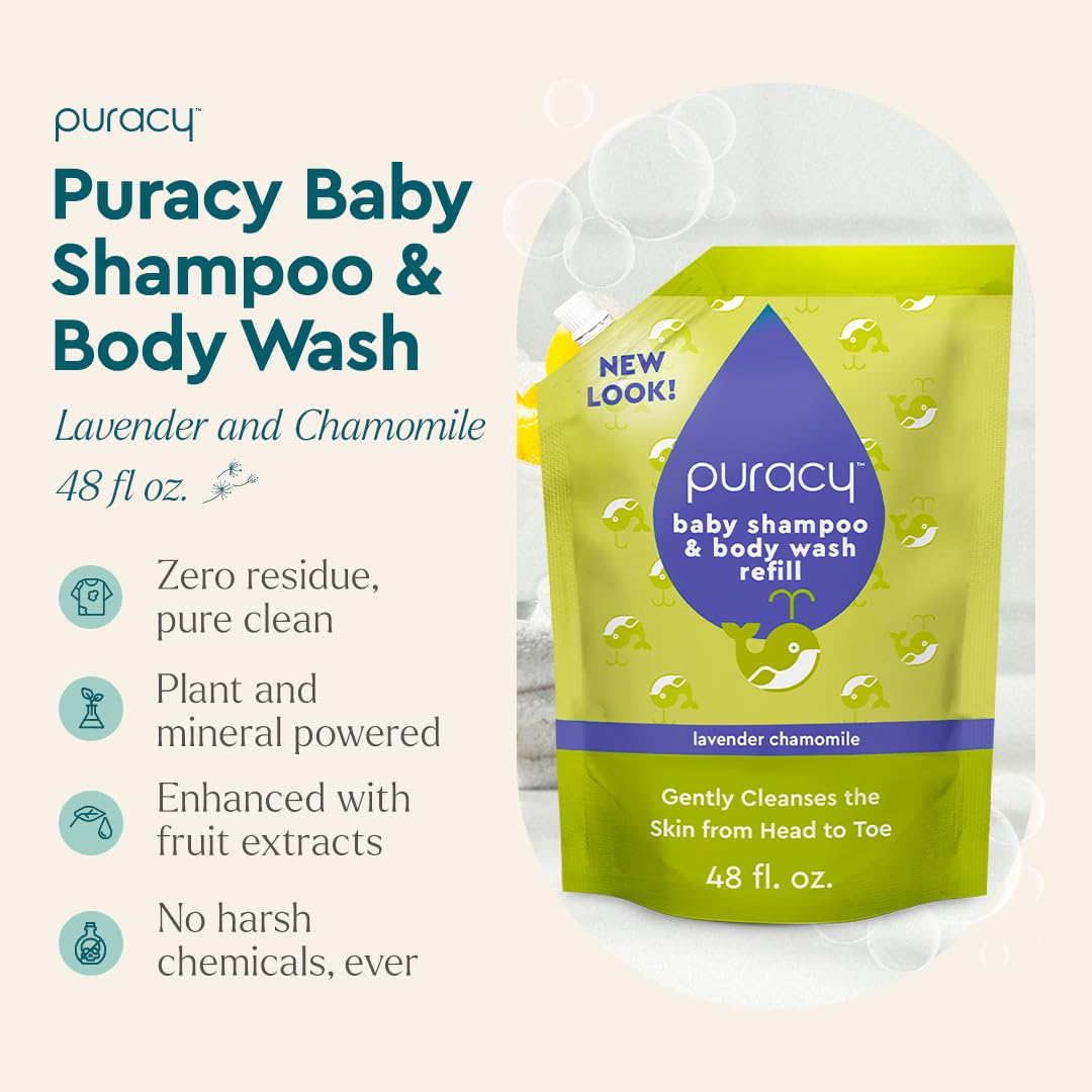 Puracy 48 oz Tear-Free Natural Kids Shampoo and Body Wash 12 Fruit Extracts - Image 2