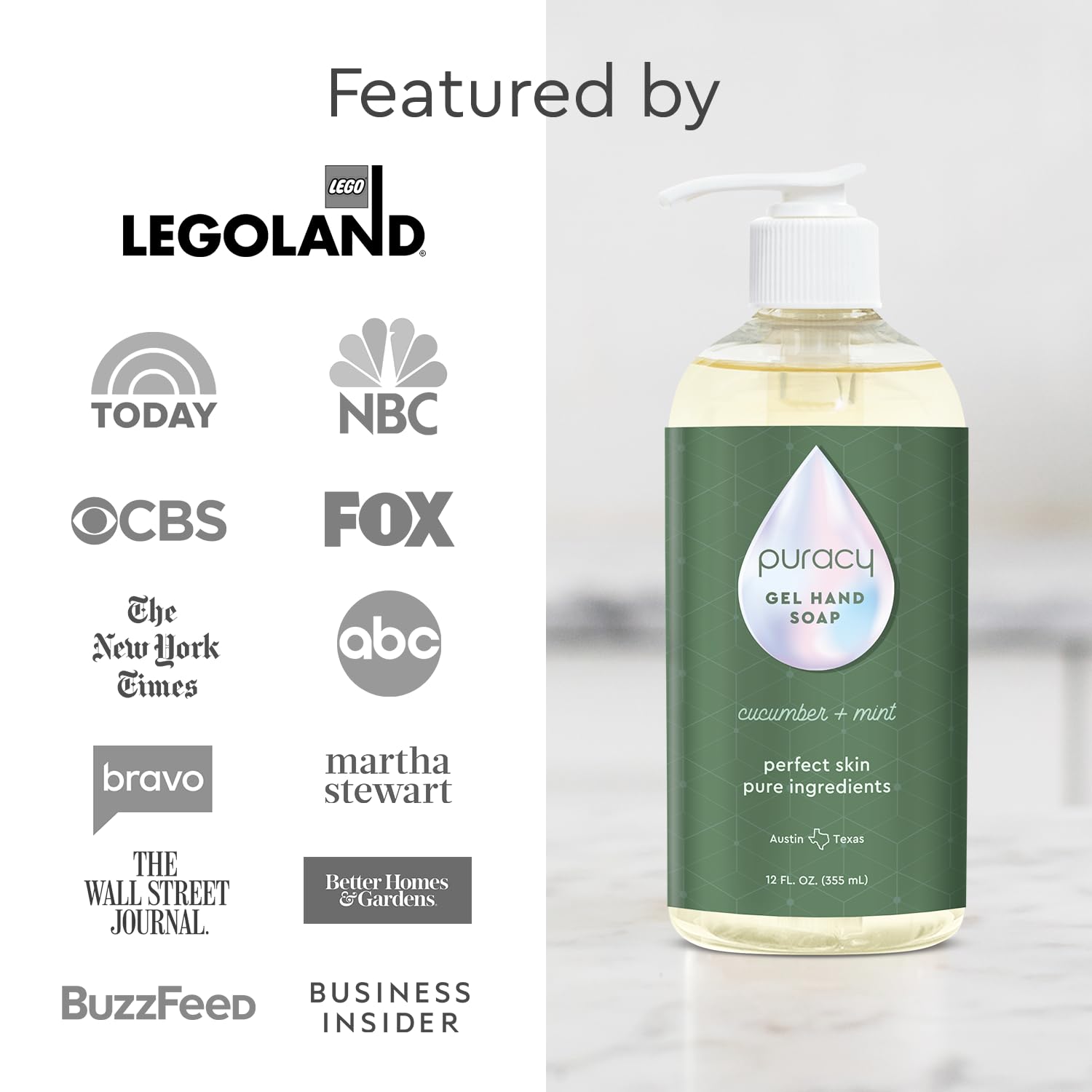 Puracy Organic Hand Soap, For the Professional Hand Washers We've All Become, Moisturizing Natural Gel Hand Wash Soap, Liquid Hand Soap Refills for Soft Skin 12 fl.oz, Cucumber & Mint - Image 4
