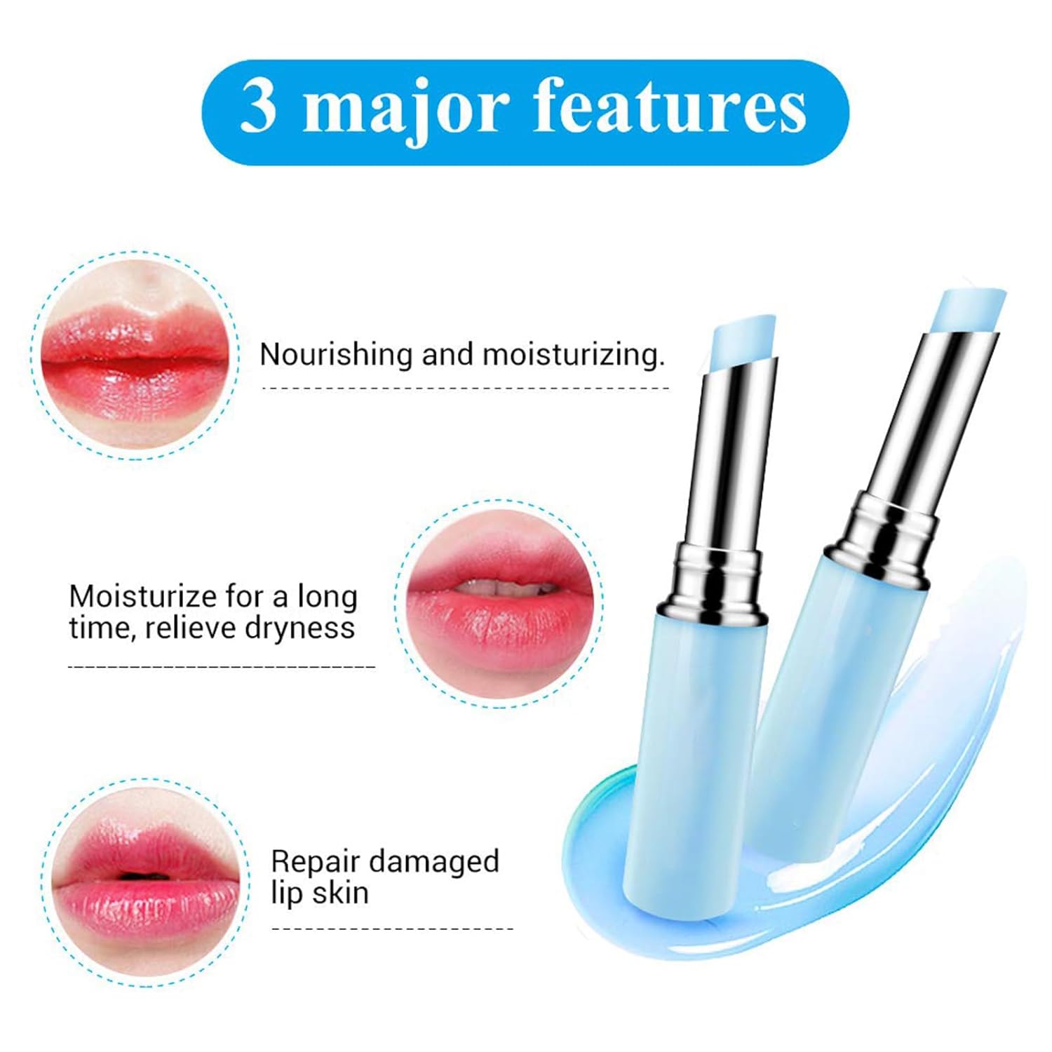 Hyaluronic Acid Lip Balm Long-lasting Moisturizing Nourishing Lips Reduce Fine Lines Relieve Dryness Protect Lip Skin Natural Extract Lip Balm (New Packing) (Hyaluronic acid) - Image 5