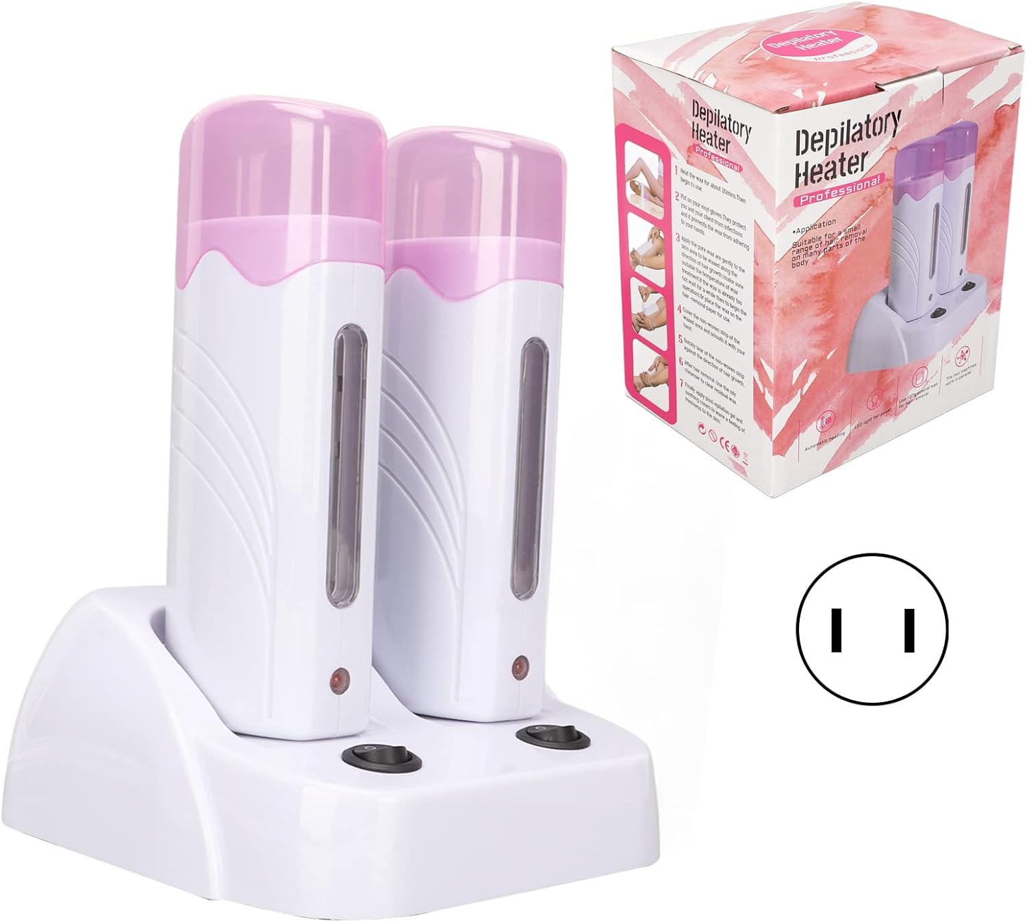 Double Depilatory Heater, Wax Warmer Machine, Portable Wax Warmer Machine for Leg Armpit with Heater Base - Image 9