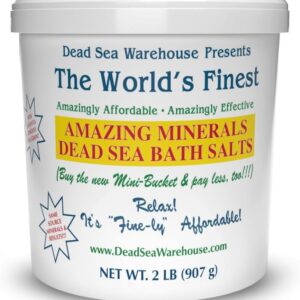 Dead Sea Warehouse – Amazing Minerals Dead Sea Bath Salts – 2 LBS – Highest Mineral Content – Natural Muscle Tension Relief