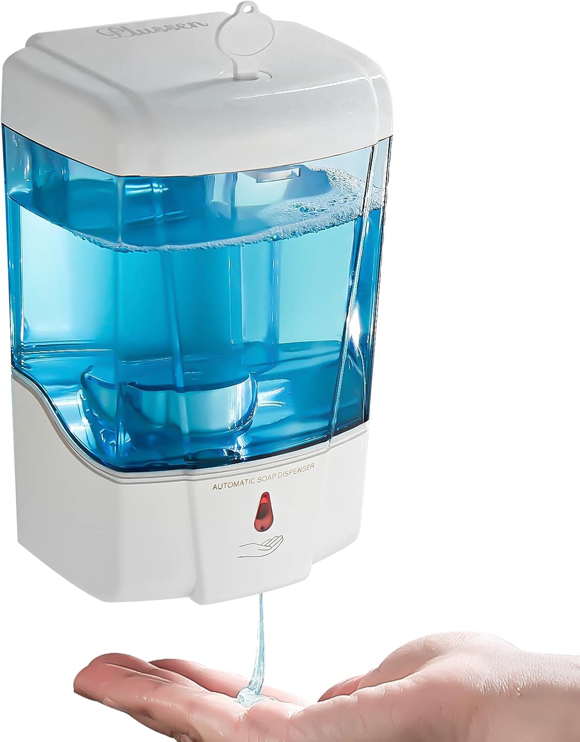 Soap Dispenser Wall Mount, Automatic Hand Sanitizer Dispenser 600ml Gel n Liquid Touchless Commercial Wall Soap Dispenser for Bathroom,White-600ml