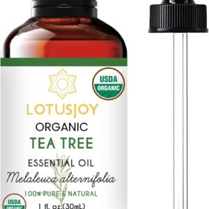 Organic Tea Tree Oil for Skin, Hair, Face, Scalp, Nails, 100% Pure Australian Tea Tree Essential Oil for Spray, Diffuser -1 Oz