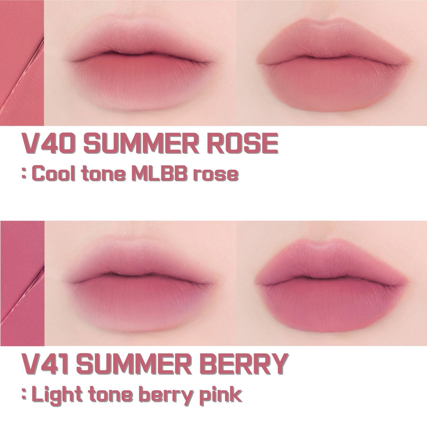 BBIA Last Velvet Tint - Soft & Creamy Matte Finish Lip Stain, Blur Effect with Velvety Texture, Long-Lasting, High Pigment, Lightweight, Non-Drying, Vegan, Korean Lip Makeup (V40 SUMMER ROSE) - Image 2