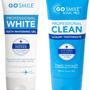 GO SMILE Professional Teeth Whitening Gel & Luxury Toothpaste - Teeth Whitener & Stain Remover Self Care Gifts, No Added Sensitivity - Travel Size for Gift Basket or Stocking Stuffers, Mint 3.4oz