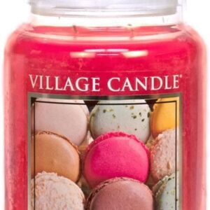Village Candle French Macaron, Large Glass Apothecary Jar, Scented Candle, 21.25 Oz