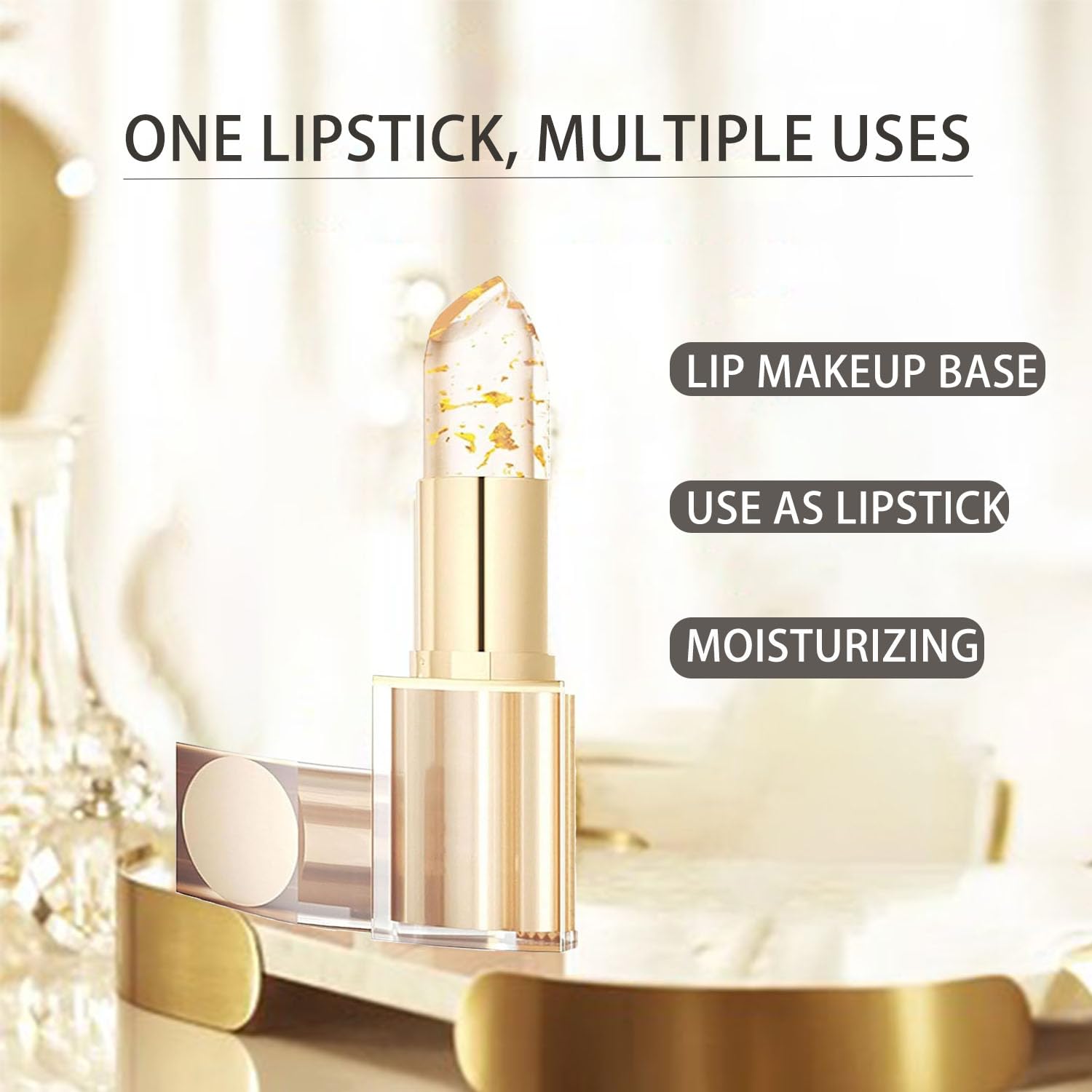 Transfer Color Changing Lipstick, Gold Crystal Color Changing Lipstick, Long Lasting Nutritious Lip, Magic Temperature Color Change Lip - Image 3
