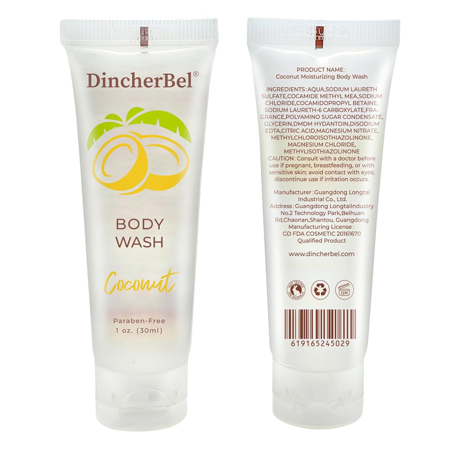 Travel Size Body Wash Bulk, Small Size Guest Hotel Toiletries, Refreshing Tropical Coconut Scent Shower Gel Great for Vacation Rental and Airbnb Toiletries (1 Fl Oz, 100 Pack) - Image 2