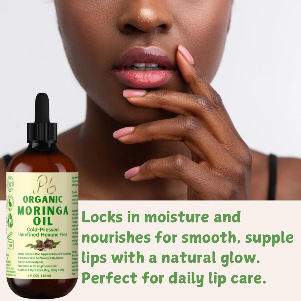 Organic Cold-Pressed Moringa Oil – 100% Pure & Unrefined – Moringa Hydrating Oil for Face, Skin, Hair & Body – Supports Anti-Aging & Youthful Appearance, 4 fl oz Amber Glass Bottle - Image 8