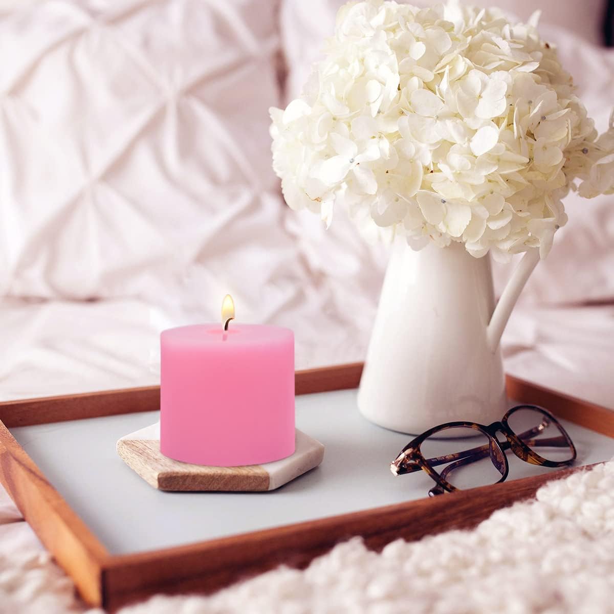 6 Pack 3x3 Inch Pink Pillar Candles for Romantic Valentine's Day, Unscented Column Candles for Home Restaurants Spa Church Weddings, Smokeless Dripless and Clean Burning Emergency Candle - Image 8