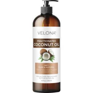 velona Coconut Oil 16 Fl Oz | 100% Pure and Natural Carrier Oil | Fractionated | Skin, Face, Body, Hair Care | Use Today - Enjoy Results