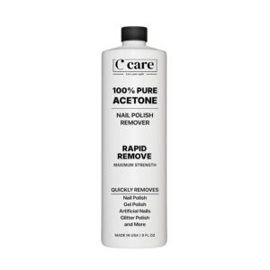 100% Pure Acetone Nail Polish Remover | Professional Quality | Easy To Use | Rapidly Removes Natural, Gel, Acrylic, shellac, and Glitter Nails | 8 Fl oz