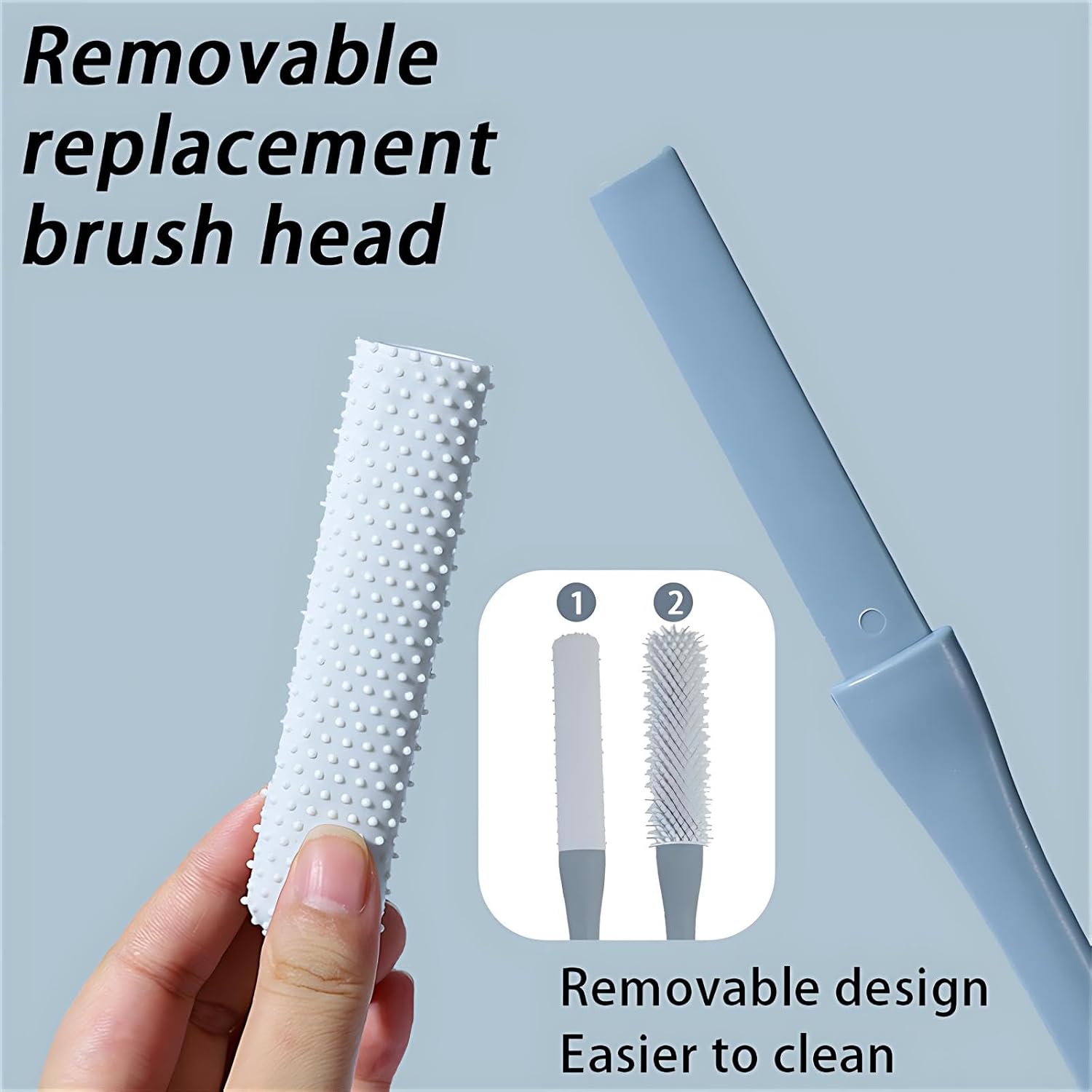 2Pack 15.7" Foot Scrubber in Shower with Long Handle Silicone Foot Brush Soft Skin Exfoliation Gap Brush for Seniors, Elderly, Men and Women (Gray) - Image 4